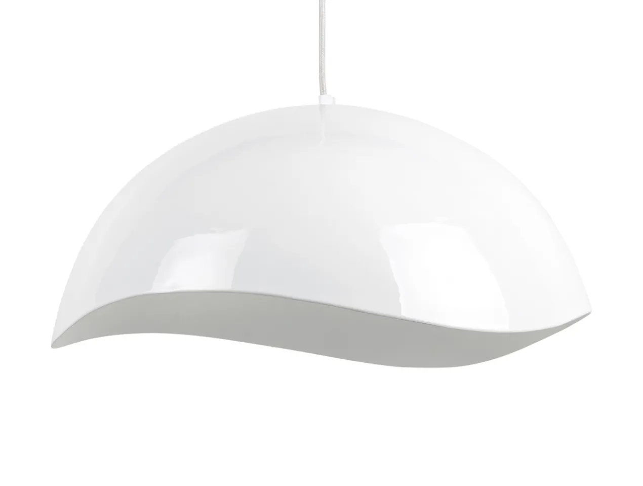 Pendant lamp Waved large enamel white
