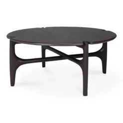 PI koffietafel rond - mahonie 80
