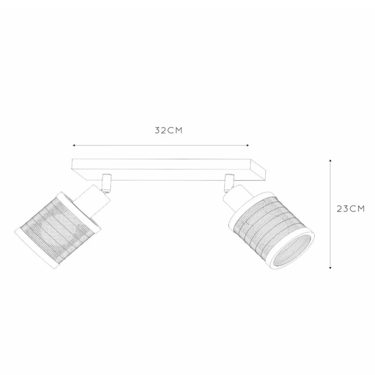 Plafondspot Tagalog 2-lichts zwart