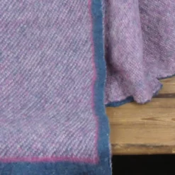 Plaid blauw fuchsia gebreid