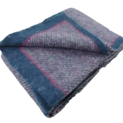 Plaid blauw fuchsia gebreid