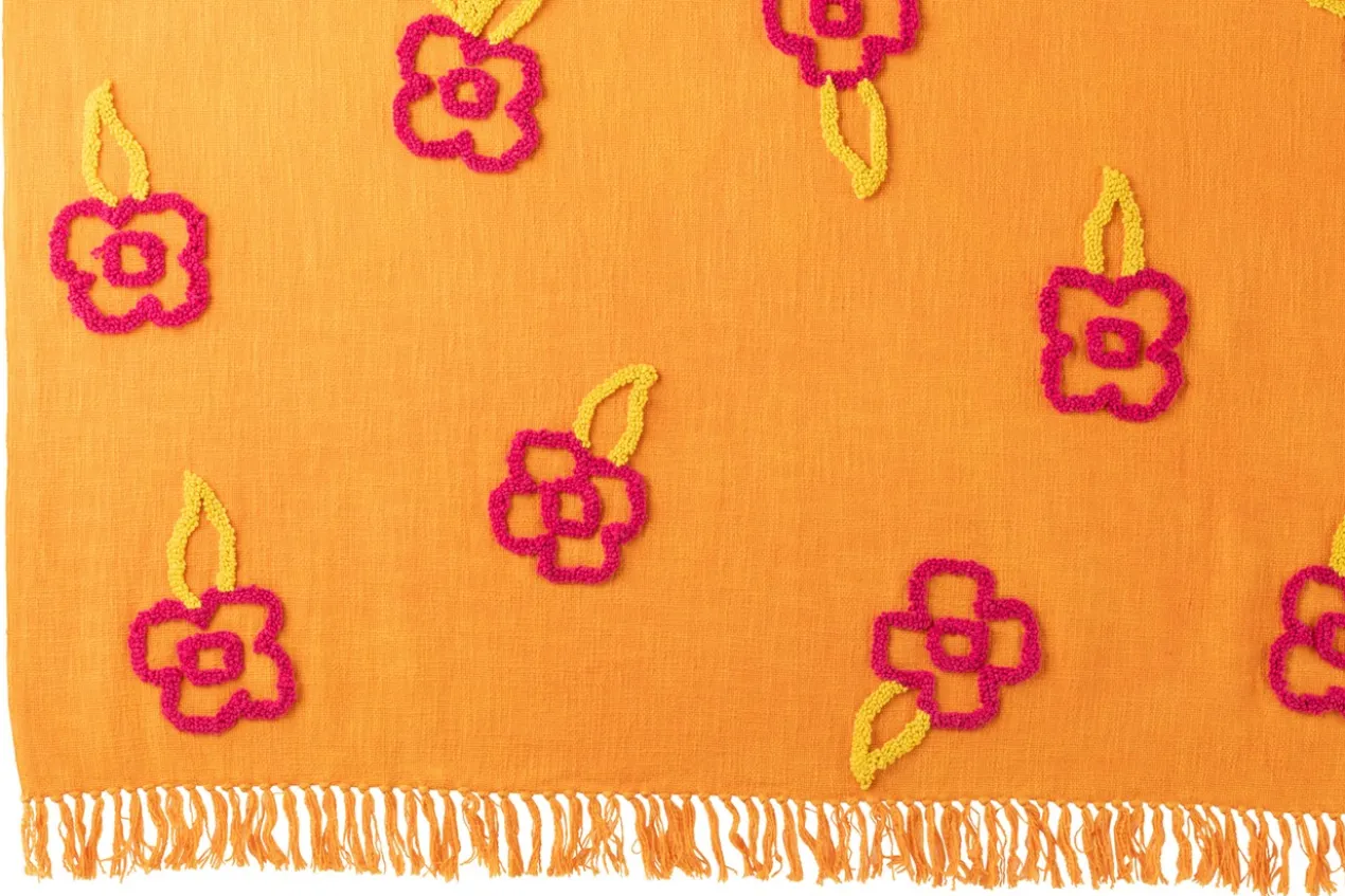 Plaid bloemen Oranje Roze Geel