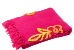 Plaid bloemen Roze Oranje Geel