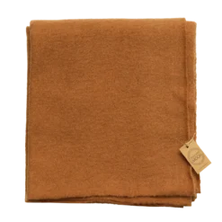 Plaid boiled wool mocha mousse 150x170cm