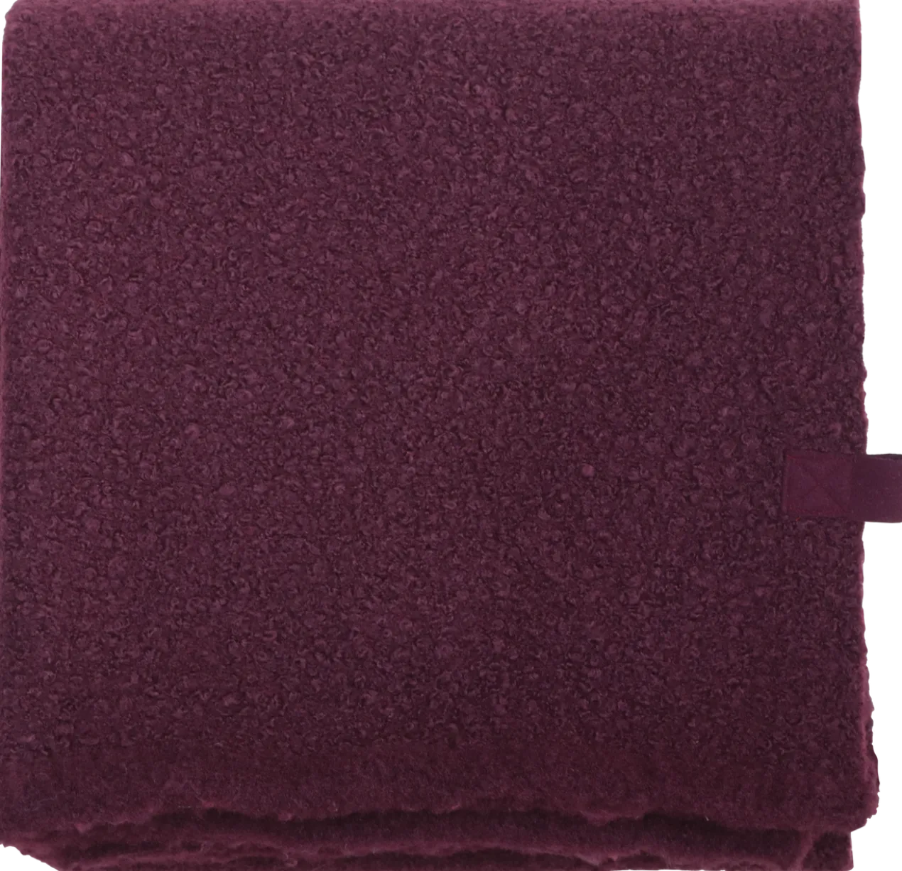 plaid bouclé aubergine 170x150cm