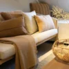 Plaid bouclé camel 150x170cm