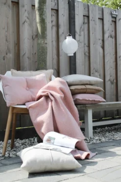 plaid boucle oud roze
