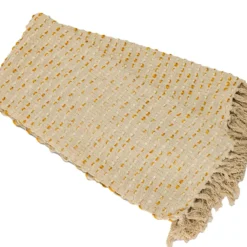 Plaid katoenmix natural ochre