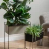 Plantenbak Reina black/warm grey - set van 2