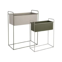 Plantenbak Reina luxury green/warm grey - set van 2