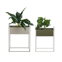 Plantenbak Reina luxury green/warm grey - set van 2