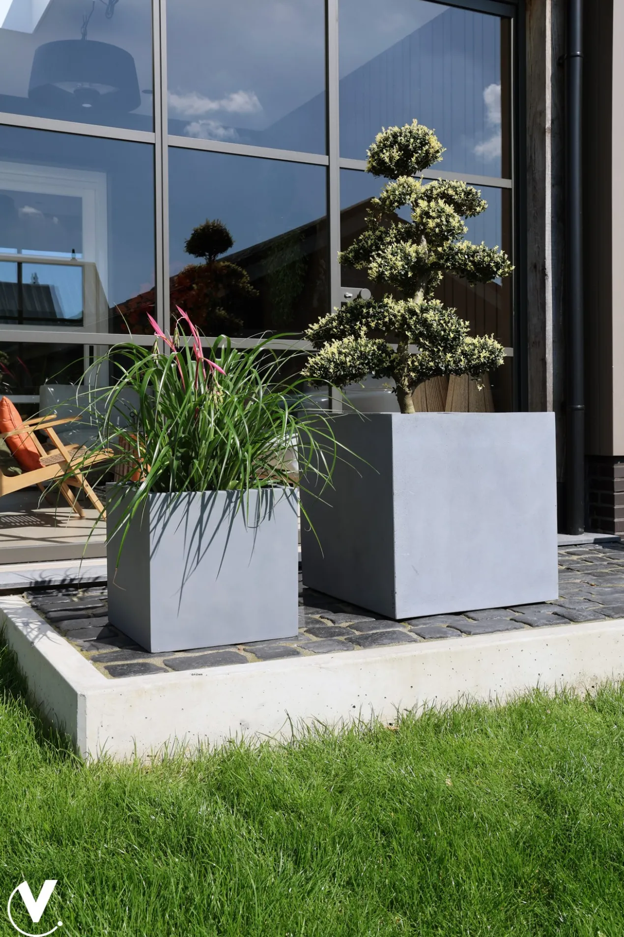 Plantenpot El Salvador grey L50 x B50 x H50 cm