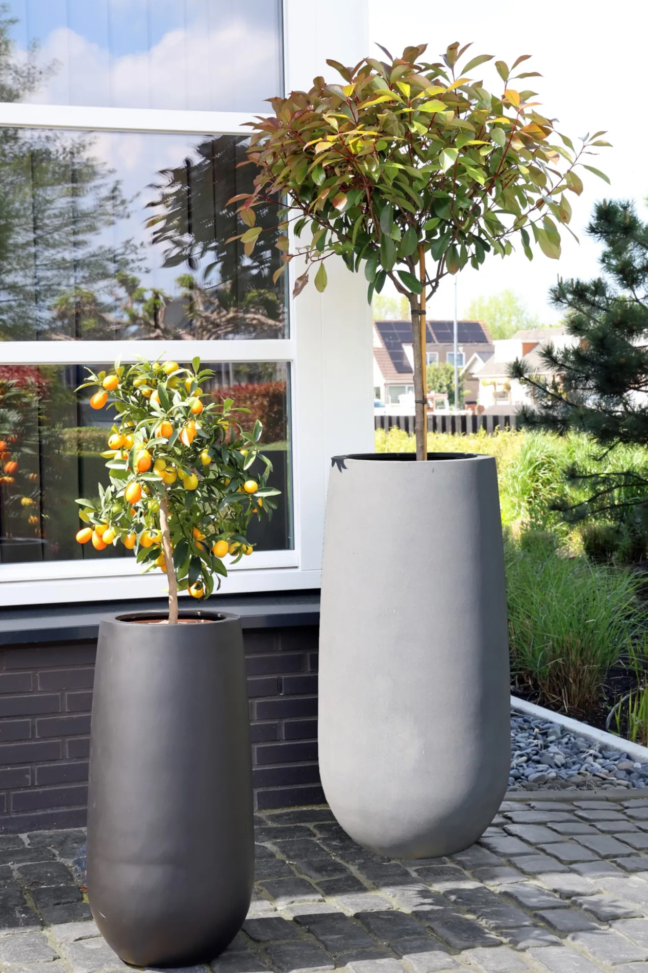 Plantenpot Idaho grey Ø50 x H101cm