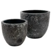 Plantenpot Laki relic black Ø36/35xH34/25 cm - set 2 stuks