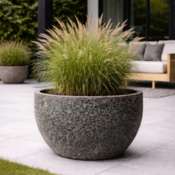 Plantenpot Lipari M relic black Ø70 x H52 cm