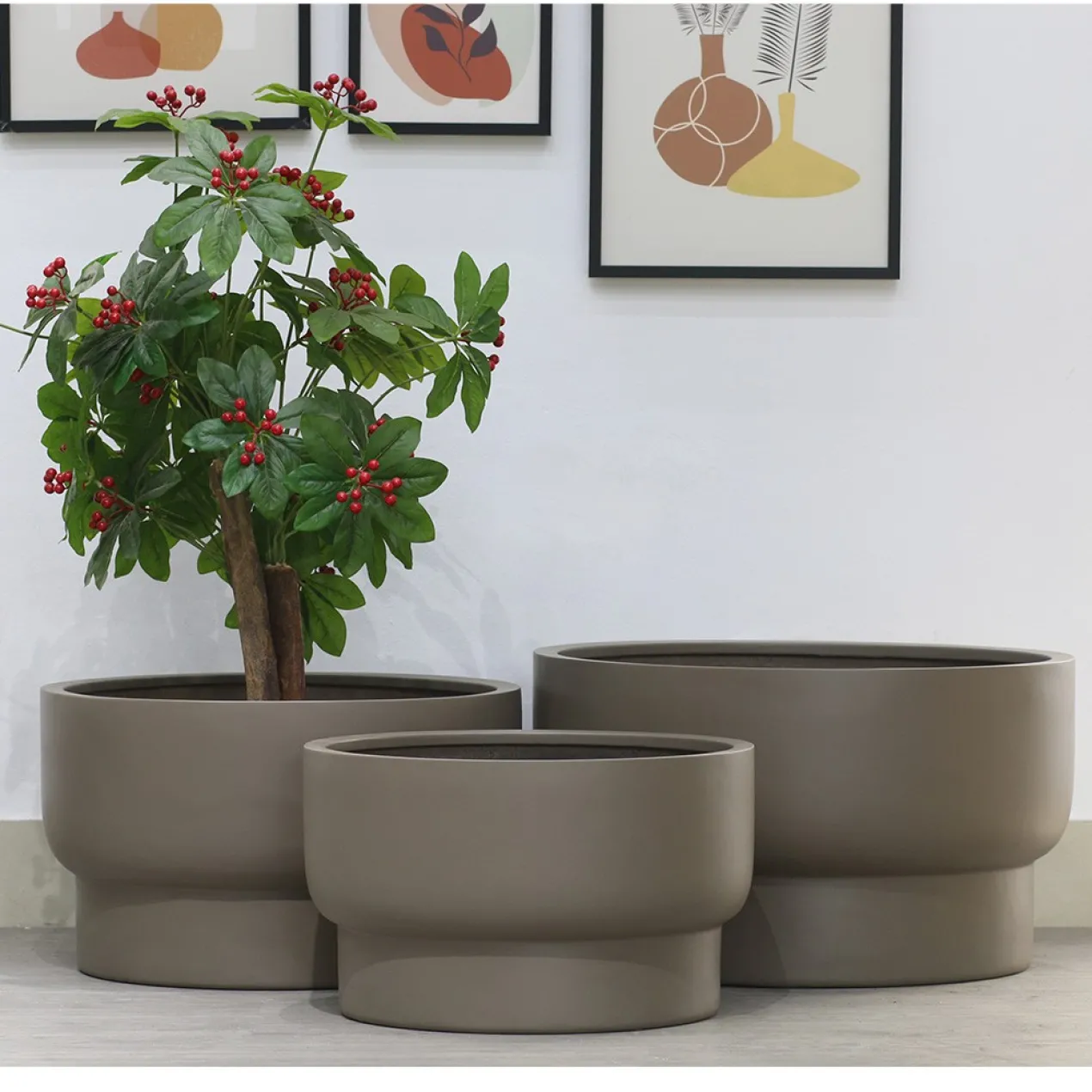 Plantenpot Nyborg S taupe Ø54 x H32cm