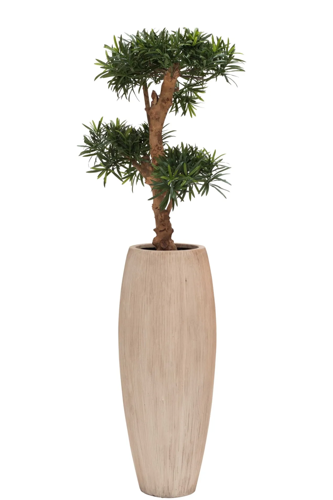 Plantenpot Surabaya Big stripe beige Ø37 x H100 cm