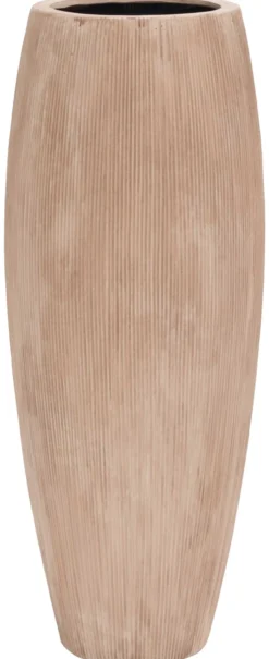Plantenpot Surabaya S stripe beige Ø30 x H80 cm