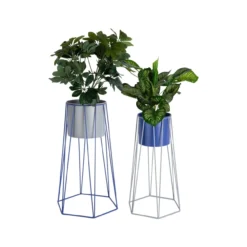 Plantenstandaard Retro mouse grey/cobalt blue - set van 2