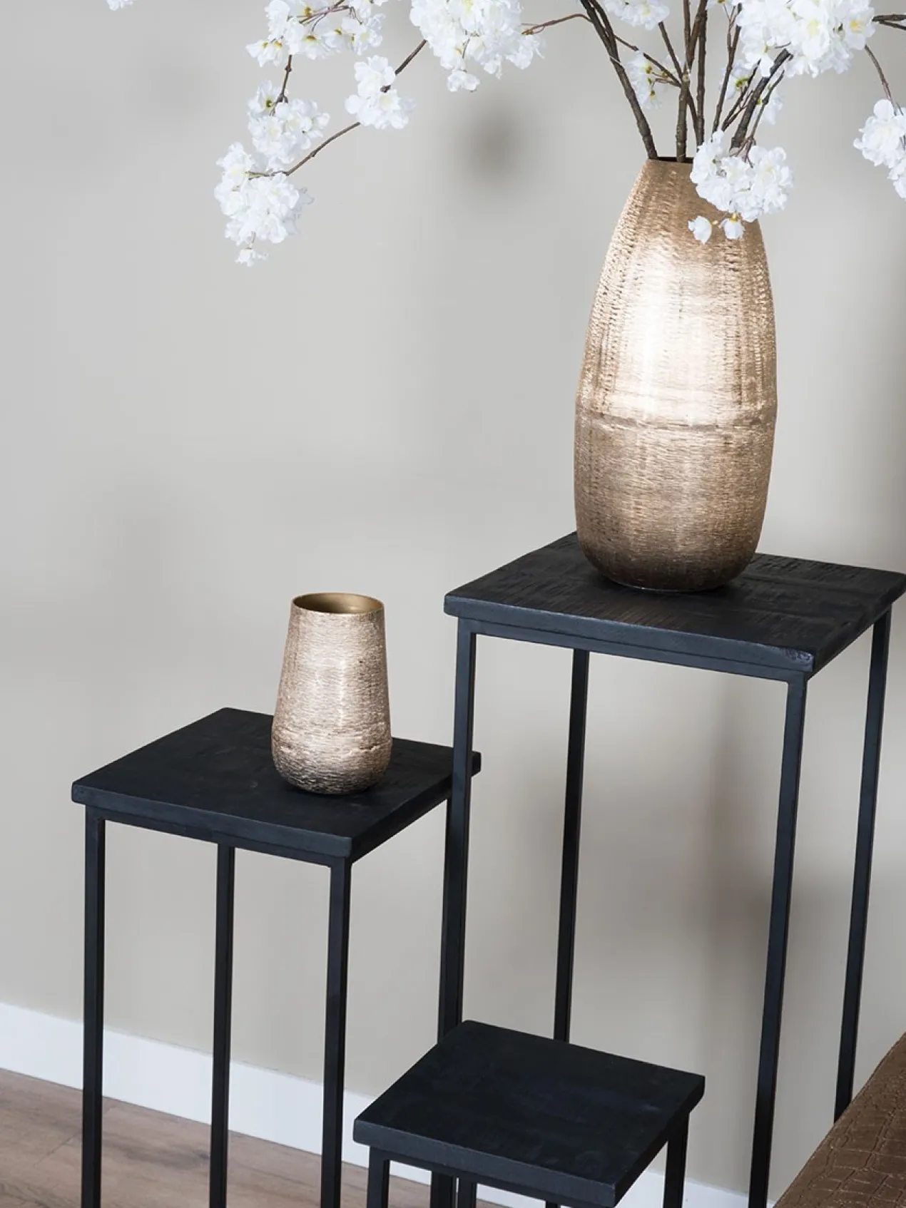 Plantentafels Sam Vierkant - Set van 3 - Bruin Mangohout