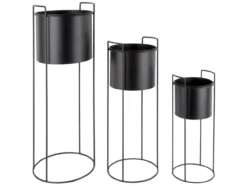 Plant pot set Essence round iron black