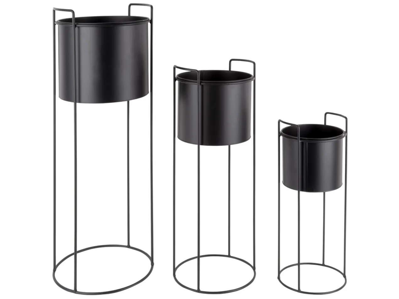 Plant pot set Essence round iron black