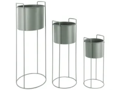 Plant pot set Essence round iron jungle green