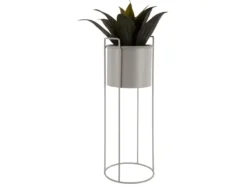 Plant pot set Essence round iron warm grey