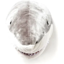 Pluche dierenkop haai Jack Grijs