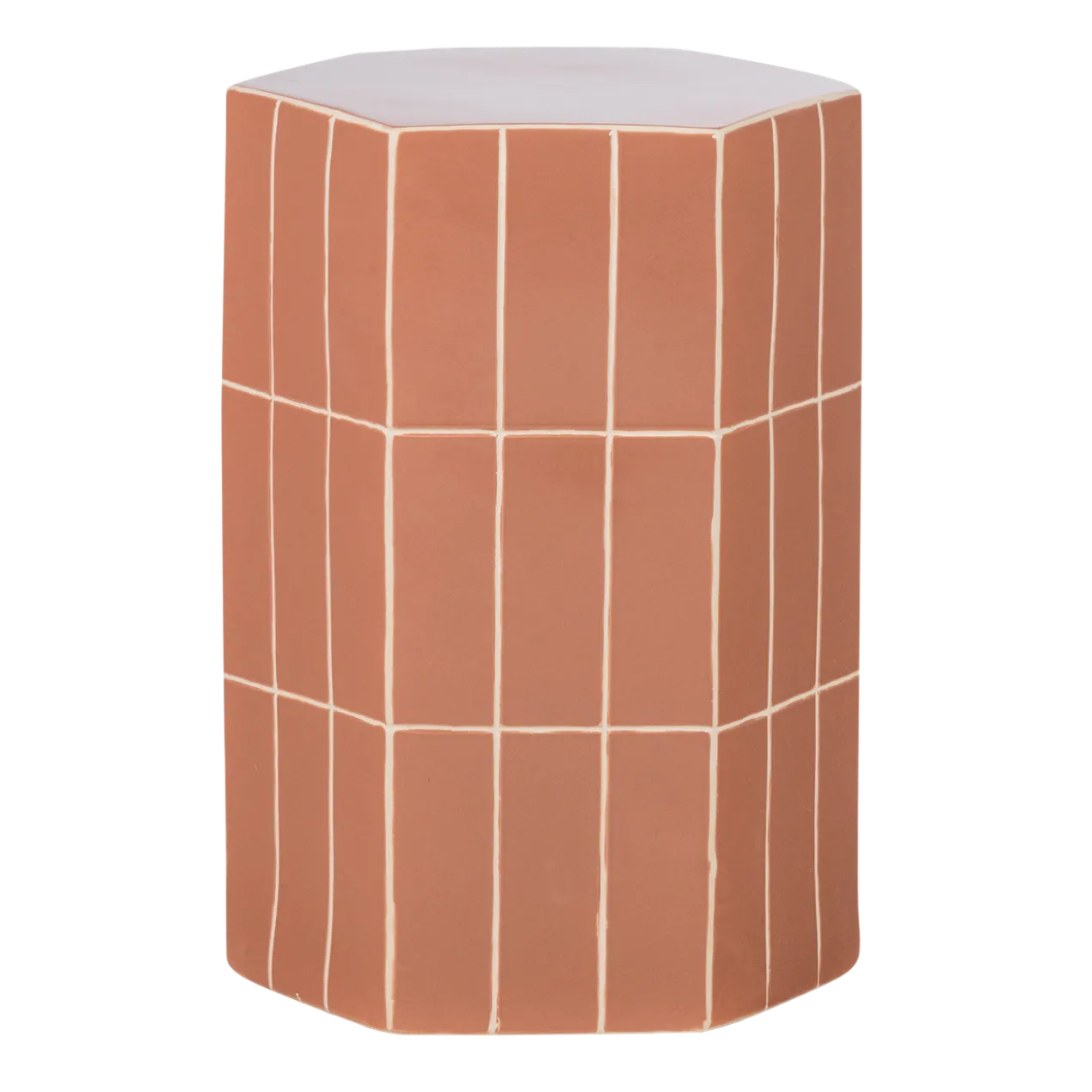 Plu decoratieve bijzettafel 54x38x32 cm keramiek oudroze