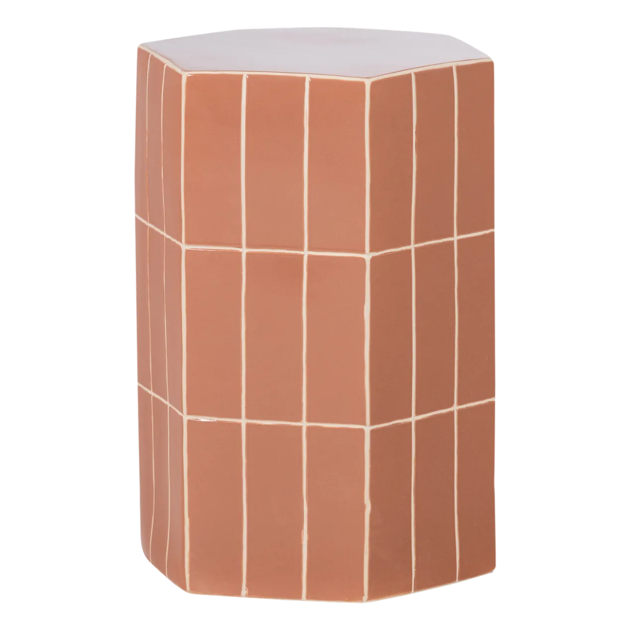 Plu decoratieve bijzettafel 54x38x32 cm keramiek oudroze
