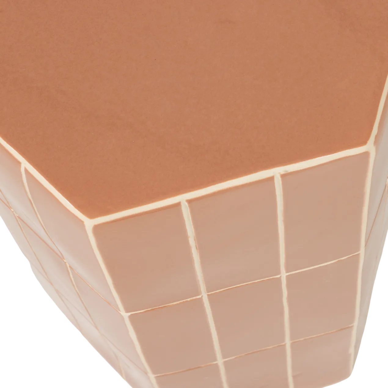 Plu decoratieve bijzettafel 54x38x32 cm keramiek oudroze