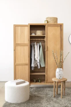 Poef Bouclé naturel Ø56 cm