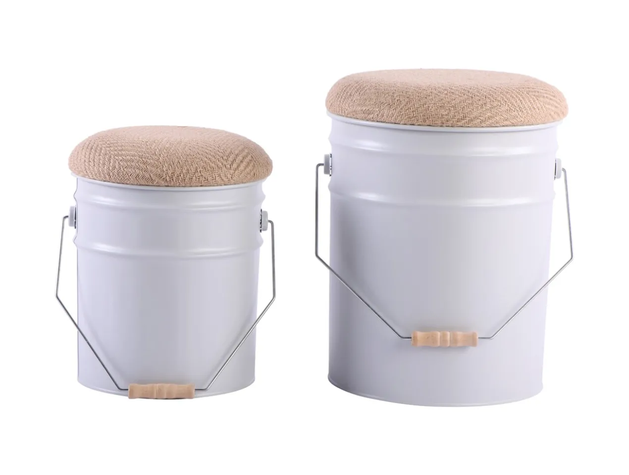 Poef Buckets (Set van 2) Poef Buckets - Wit