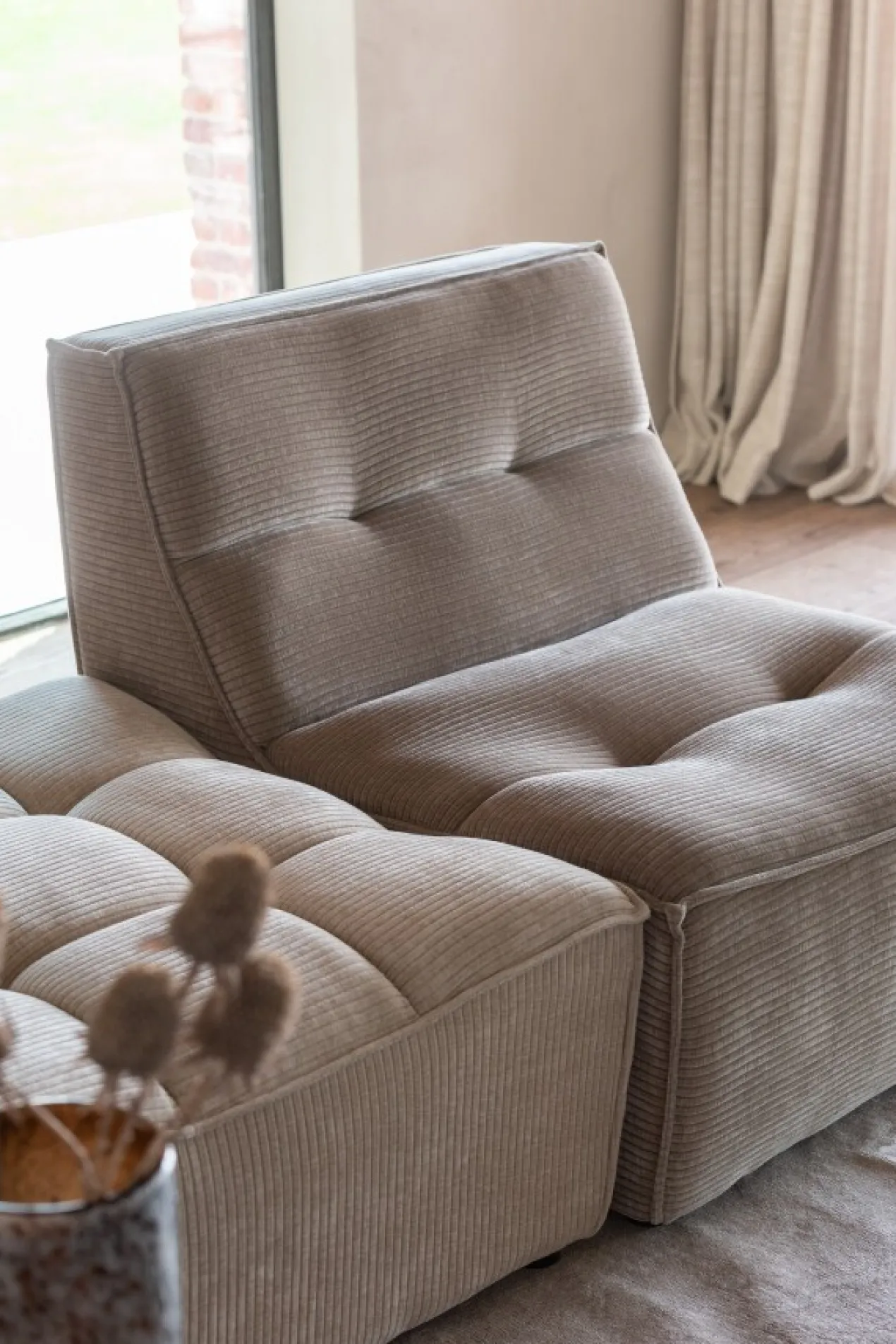 Poef Grid Taupe