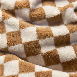 Poef Point Teddy chess almond creme