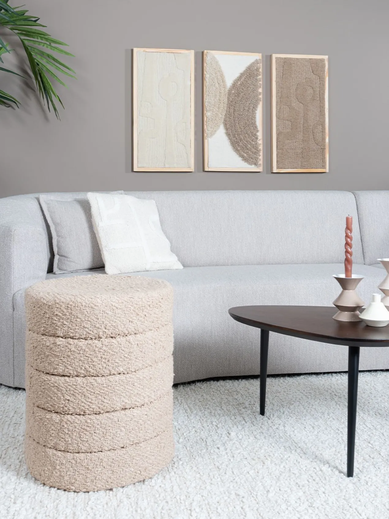 Poef Rosa beige boucle