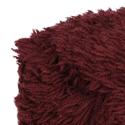 Poef Shaggy bordeaux