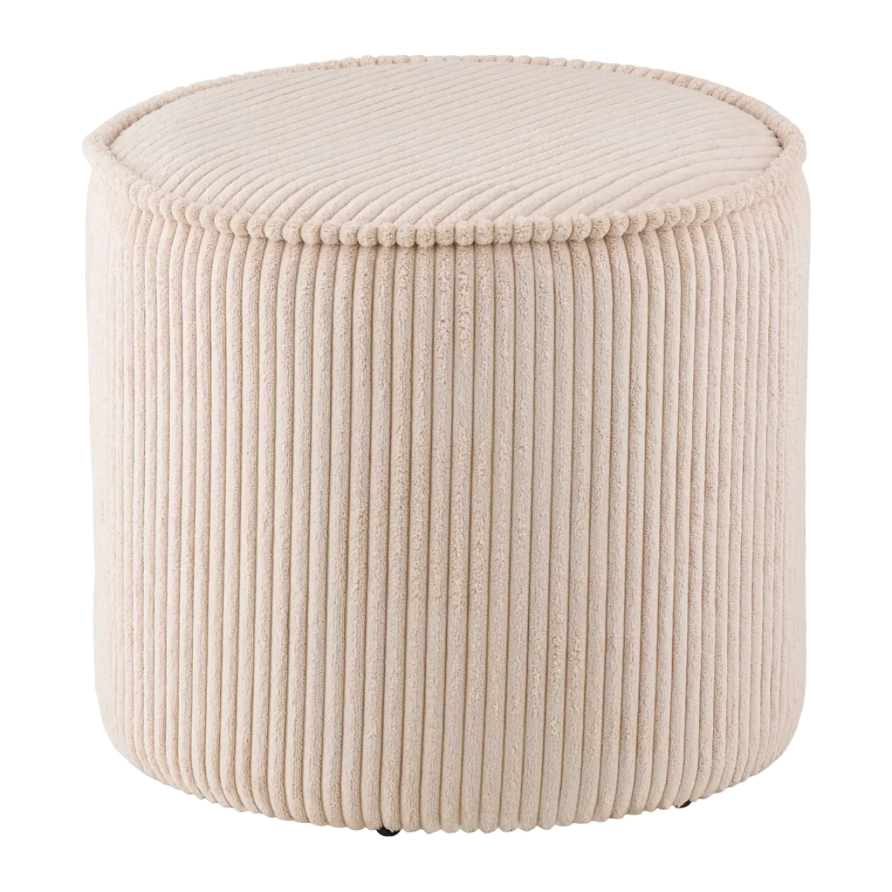 Poef Talia ribstof beige Ø40 cm