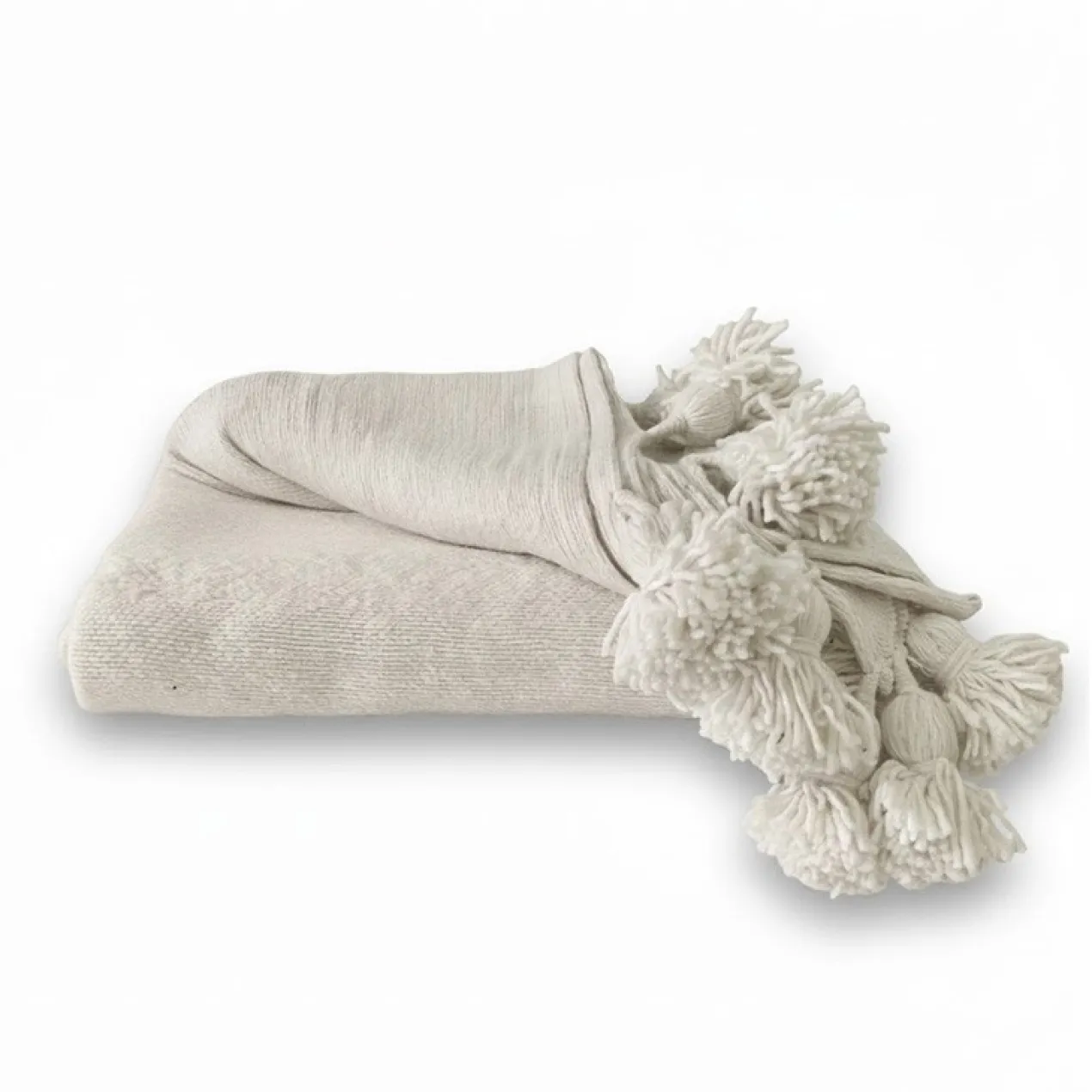 Pompomblanket S ecru