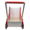 Poppenwagen Hout rood met stippen en witte vlakken