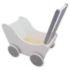 Poppenwagen Hout wit zilver zonder kap