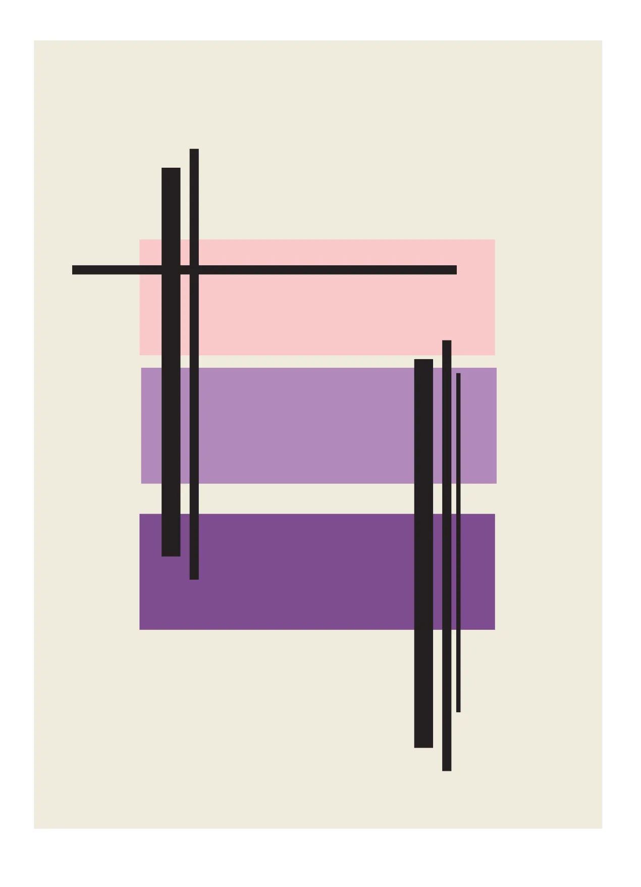 Poster Abstract Lavender 40 x 50 cm