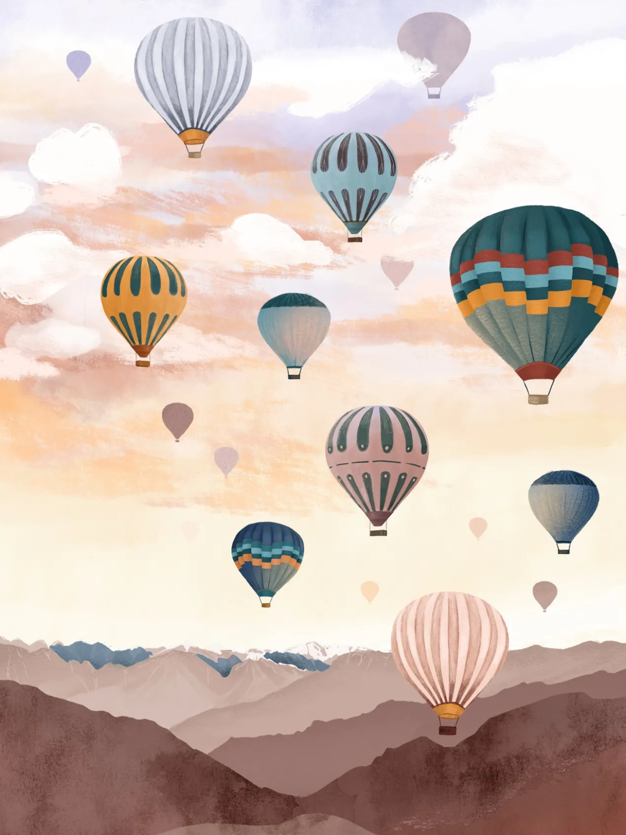 Poster Airballoon sky 20 x 30 cm