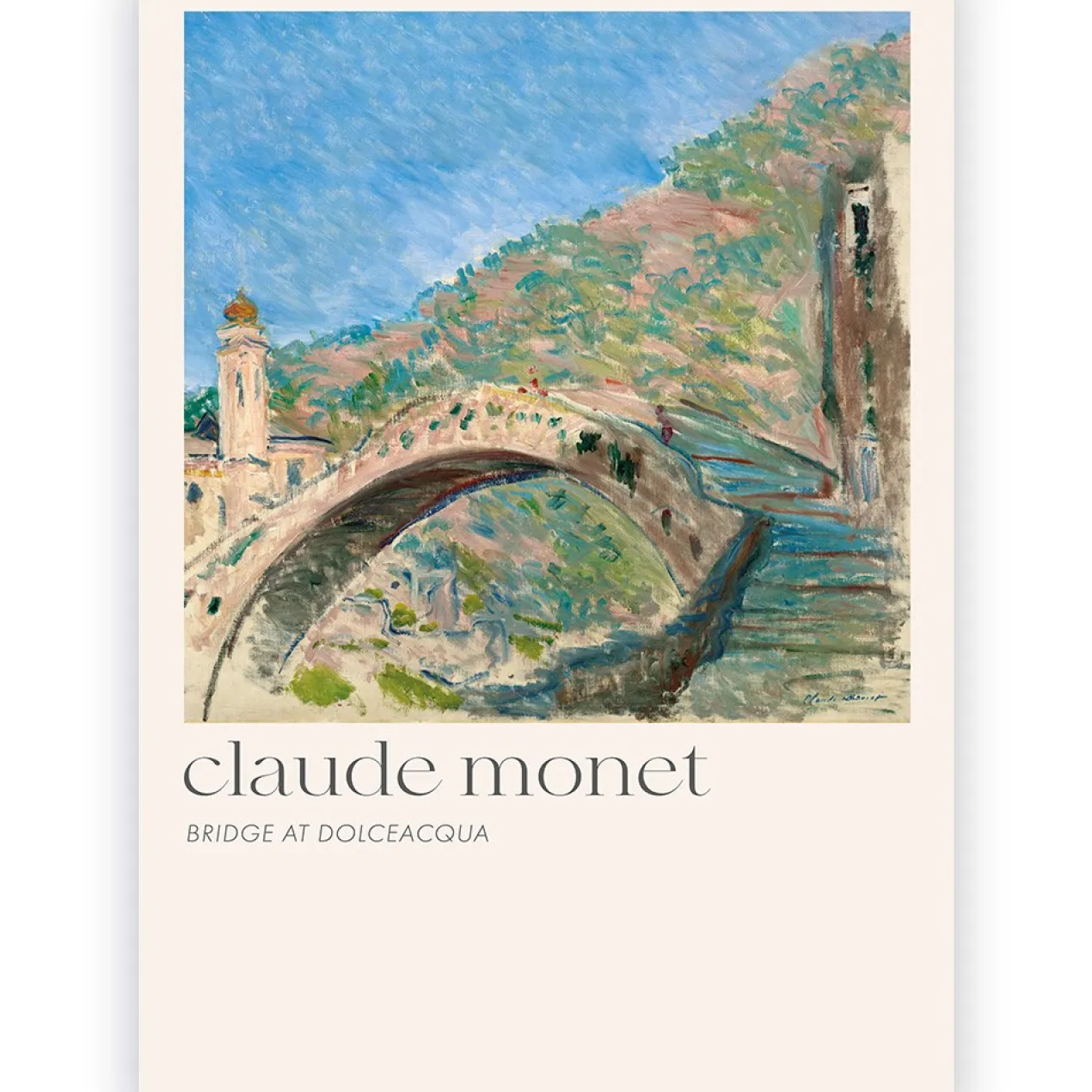 Poster Claude Monet Bridge at Dolceacqua 50x70 cm