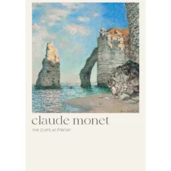 Poster Claude Monet - The cliffs at Étretat 30x45 cm
