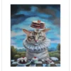 Poster Kat met Taart 40 x 50 cm