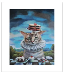 Poster Kat met Taart 40 x 50 cm
