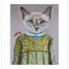 Poster Kitty en Roodborstje 40 x 50 cm