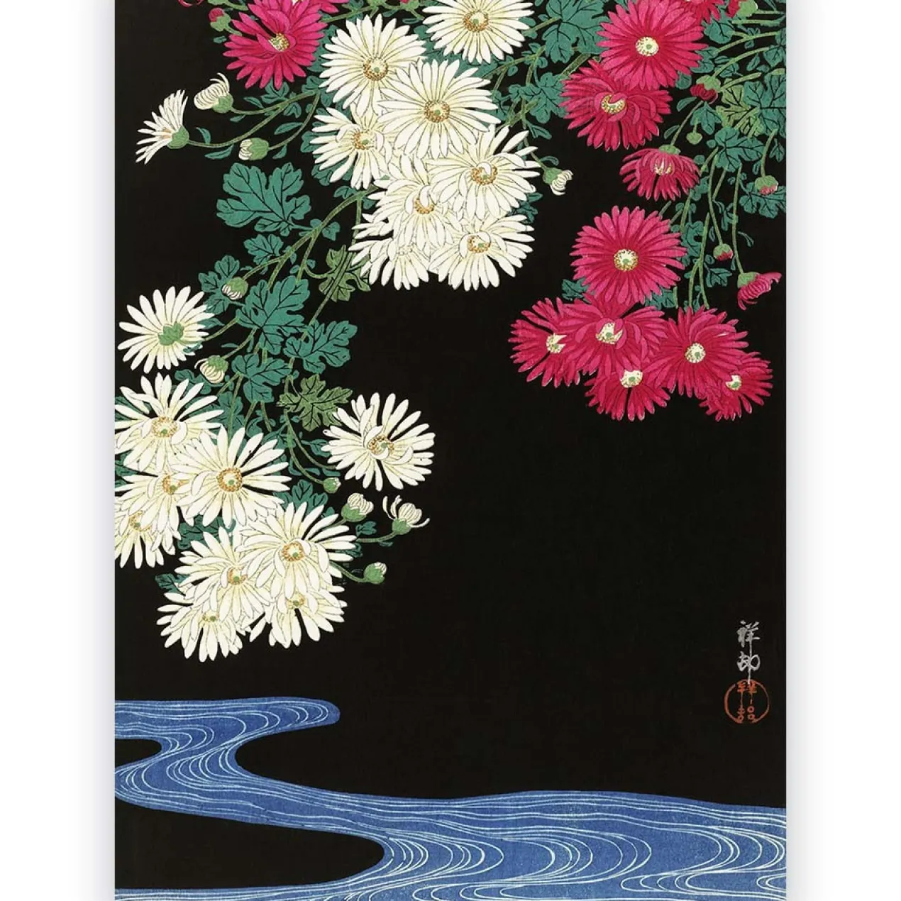 Poster Ohara Koson - Chrysanthemums 70x100 cm